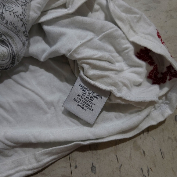 Karv | Y2k Vintage White and Gray Paisley Women's Top - Picture 9 of 12